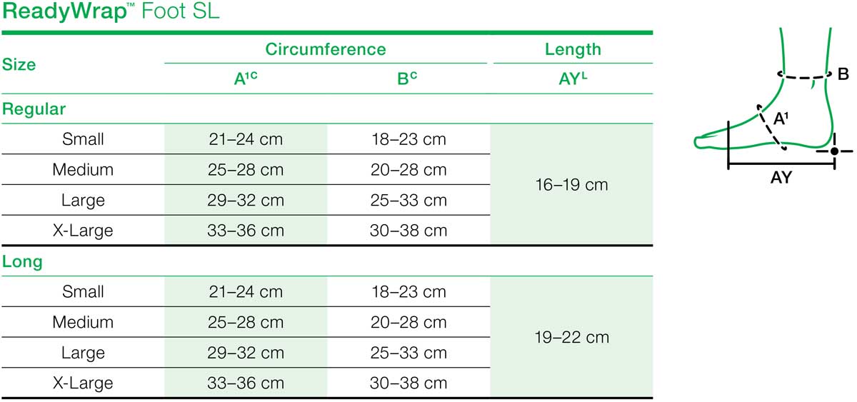 ReadyWrap Foot SL, Long