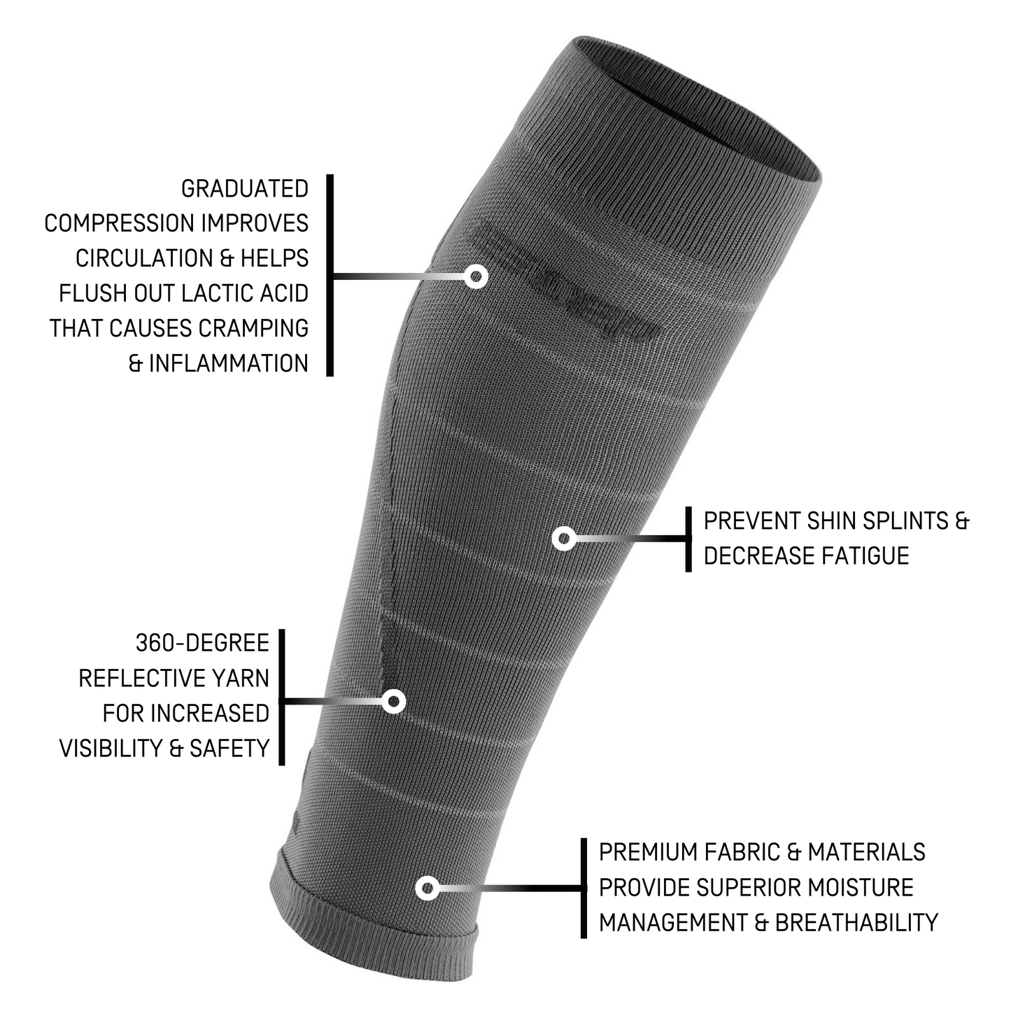 Reflective Compression Calf Sleeves, Men