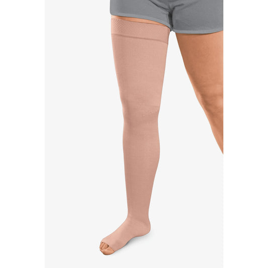 ExoStrong Thigh High, Open Toe, Silicone Top