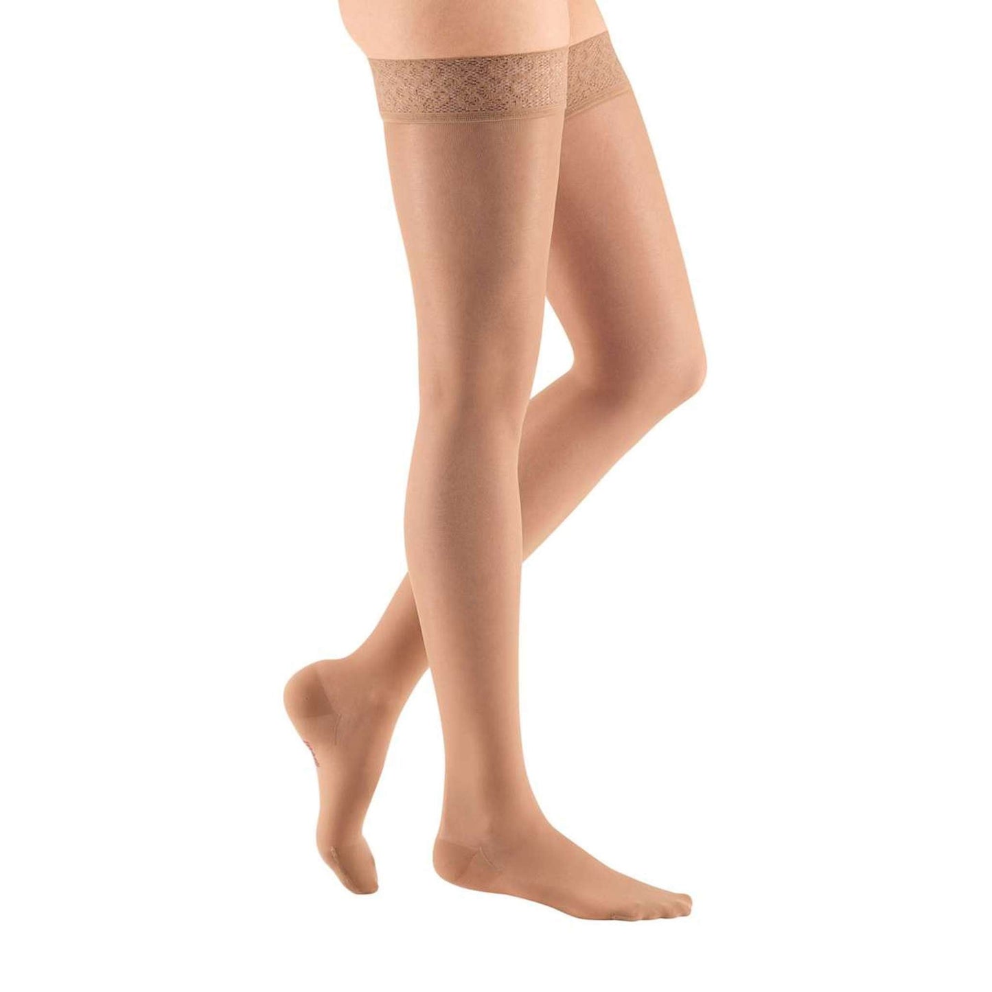 mediven sheer & soft 20-30 mmHg thigh lace topband closed toe petite