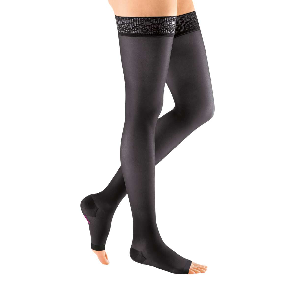 mediven sheer & soft 20-30 mmHg thigh lace topband open toe standard