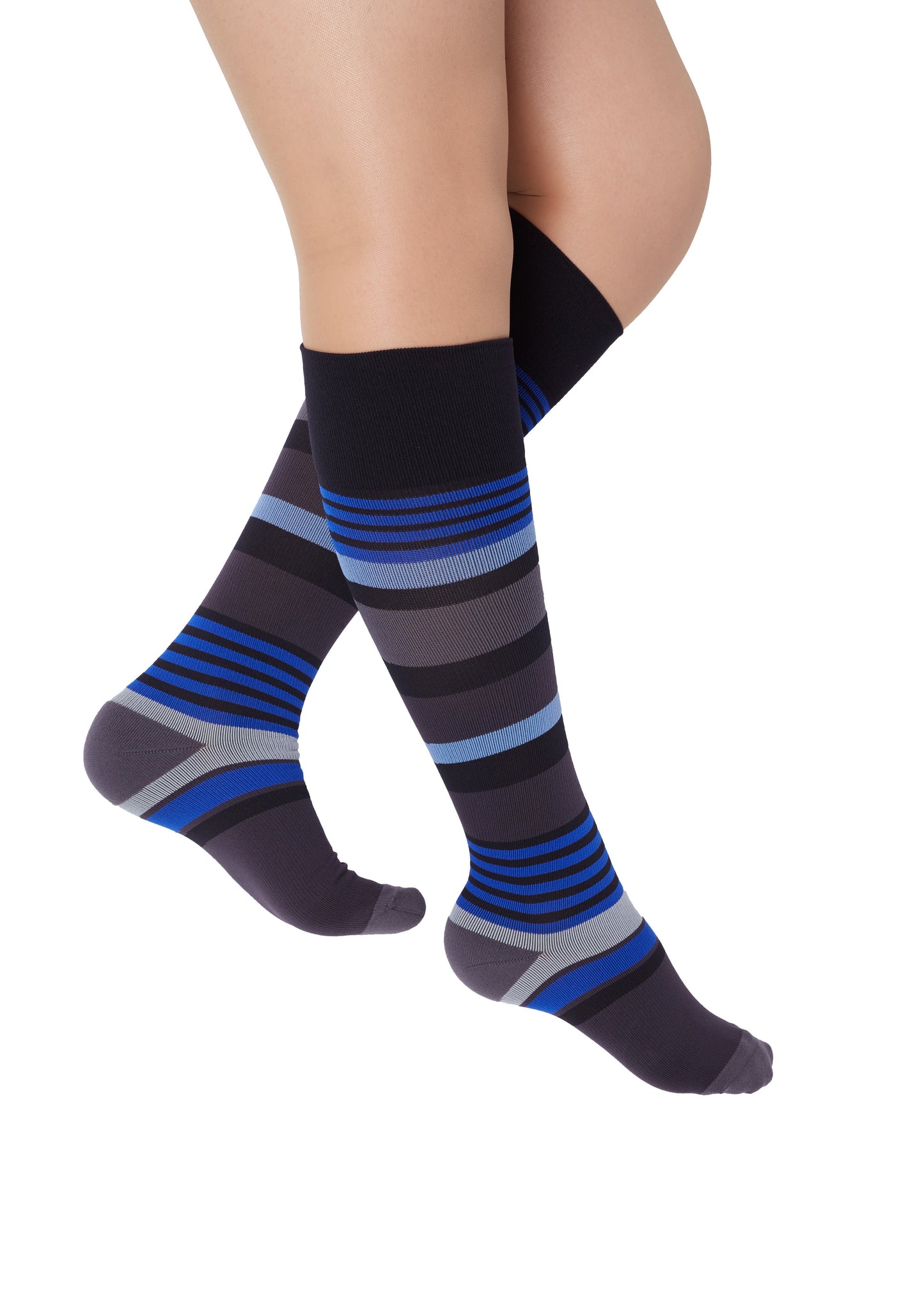Rejuva Motley Stripe Compression Socks 15-20 mmHg