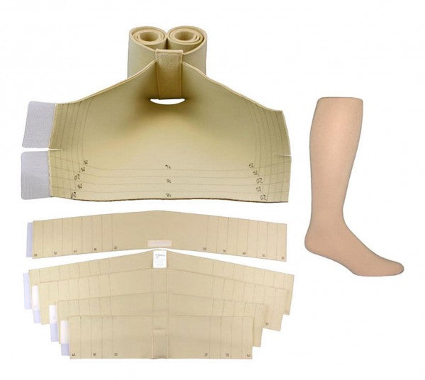 JOBST FarrowWrap Strong TTF Compression Wraps 30-40 mmHg Foot and Sock Kit Tan Medium