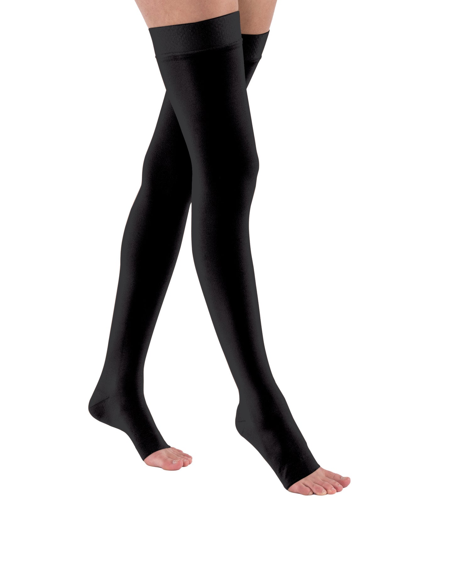JOBST Relief Compression Stockings 20-30 mmHg Thigh High Silicone Dot Band Open Toe