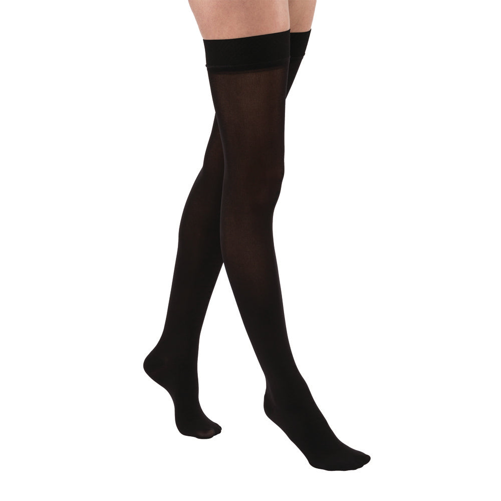 JOBST Relief Compression Stockings 15-20 mmHg Thigh High Silicone Dot Band Closed Toe