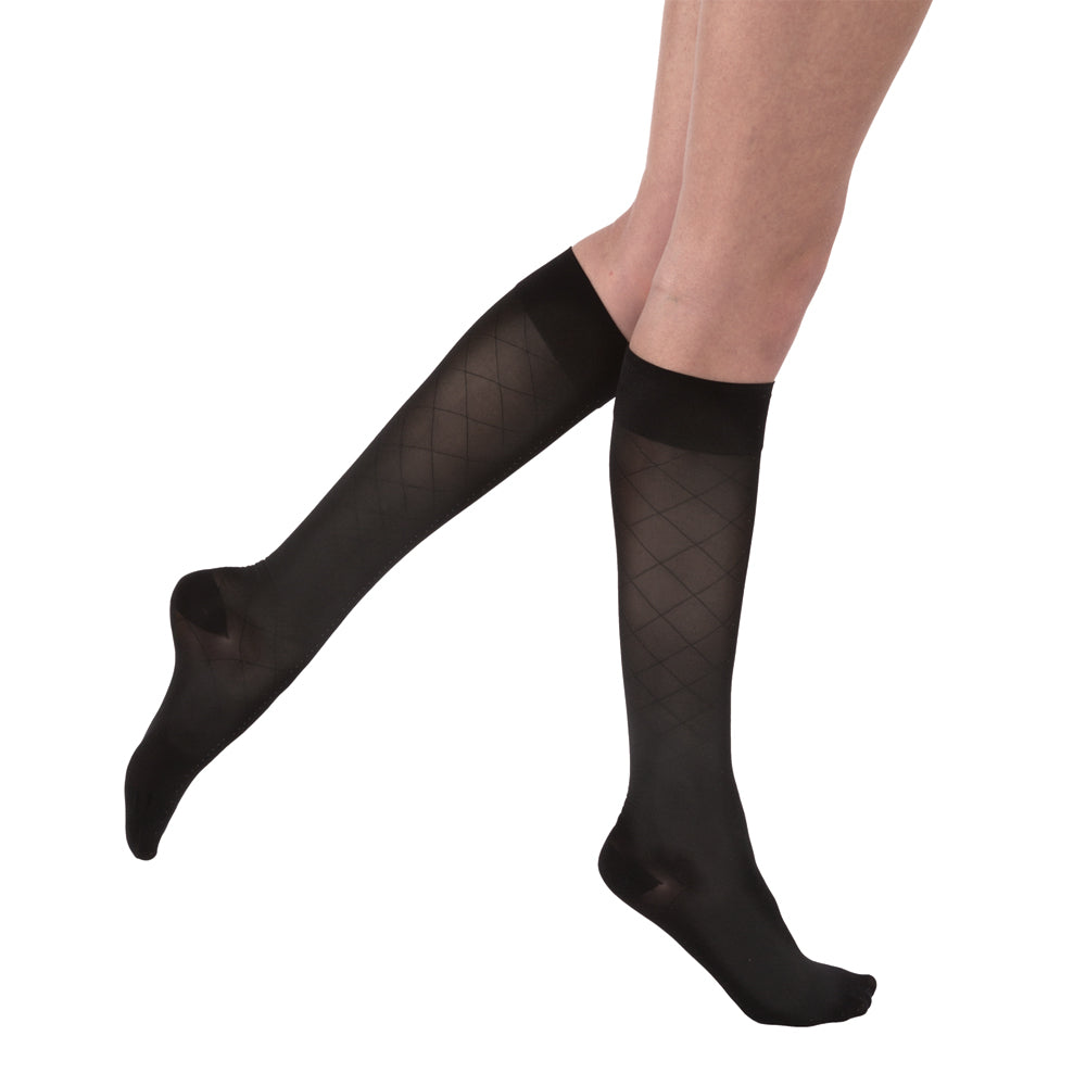JOBST UltraSheer Diamond Pattern Compression Stockings 15-20 mmHg Knee High Closed Toe