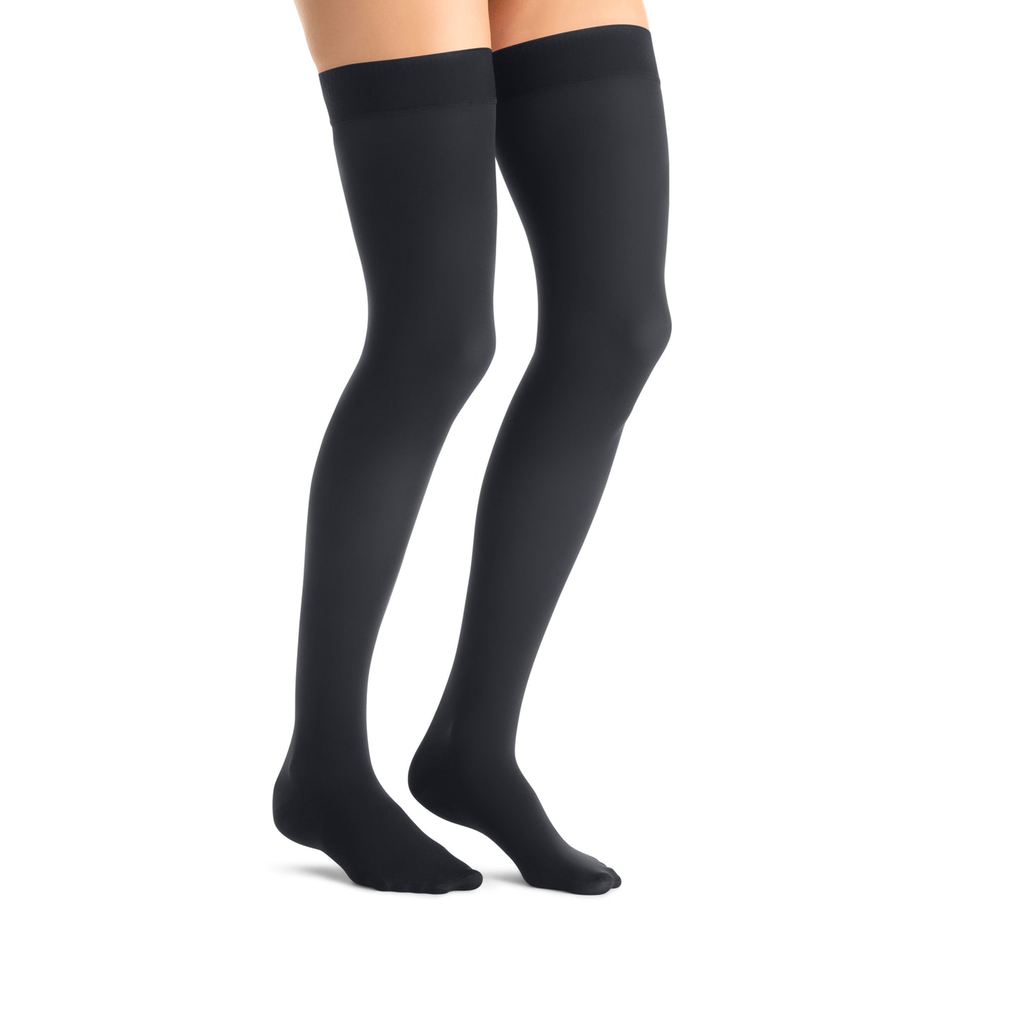 JOBST Opaque Compression Stockings 30-40 mmHg Thigh High Silicone Dot Band Closed Toe