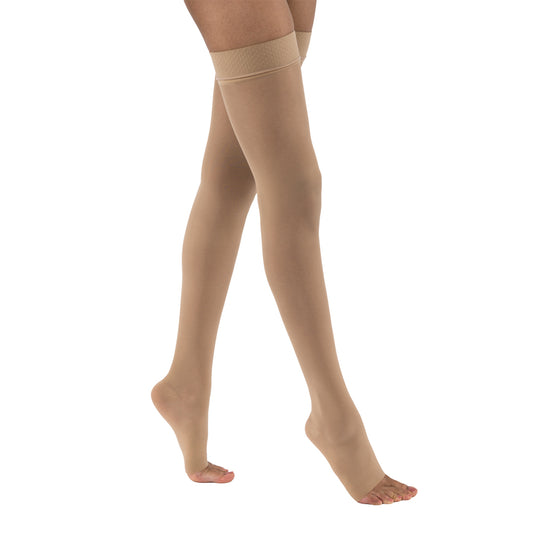 JOBST UltraSheer Compression Stockings 30-40 mmHg Thigh High Silicone Dot Band Open Toe