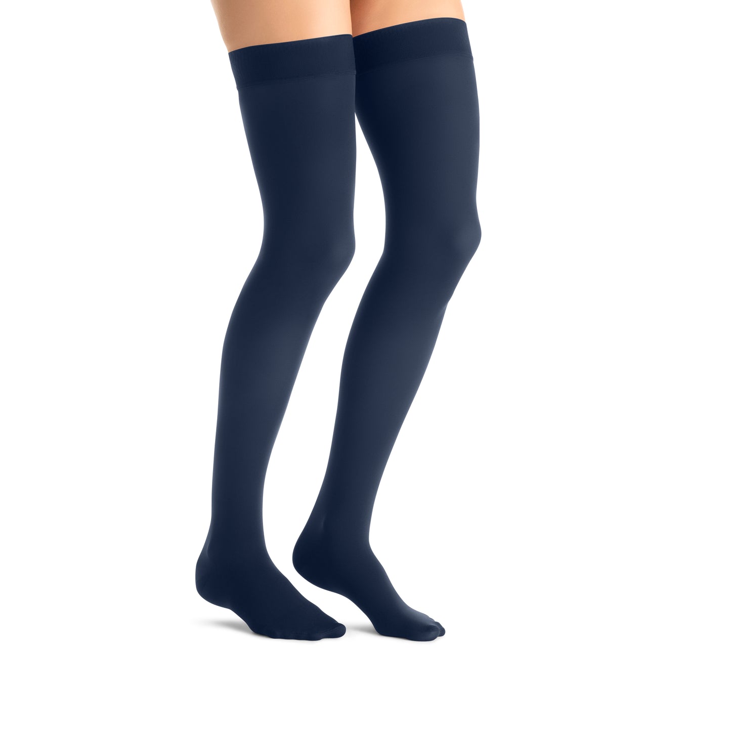 JOBST Opaque Compression Stockings 30-40 mmHg Thigh High Silicone Dot Band Closed Toe