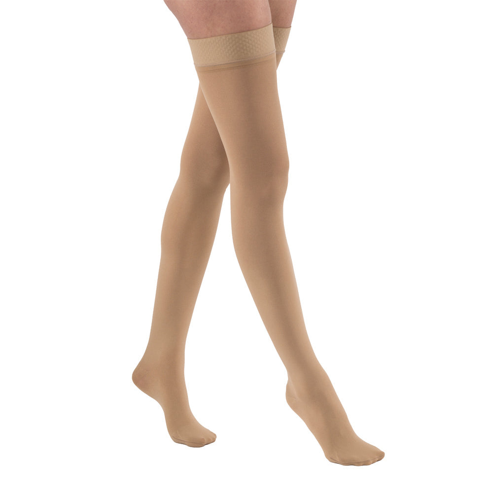 JOBST Relief Compression Stockings 15-20 mmHg Thigh High Silicone Dot Band Closed Toe