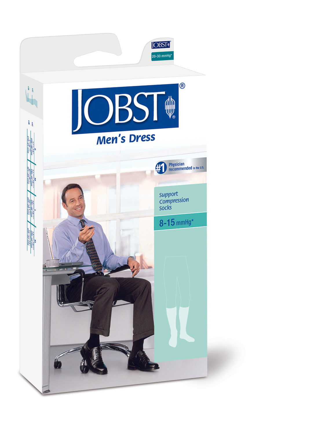 JOBST Men's Dress Compression Socks 8-15 mmHg Knee High Closed Toe