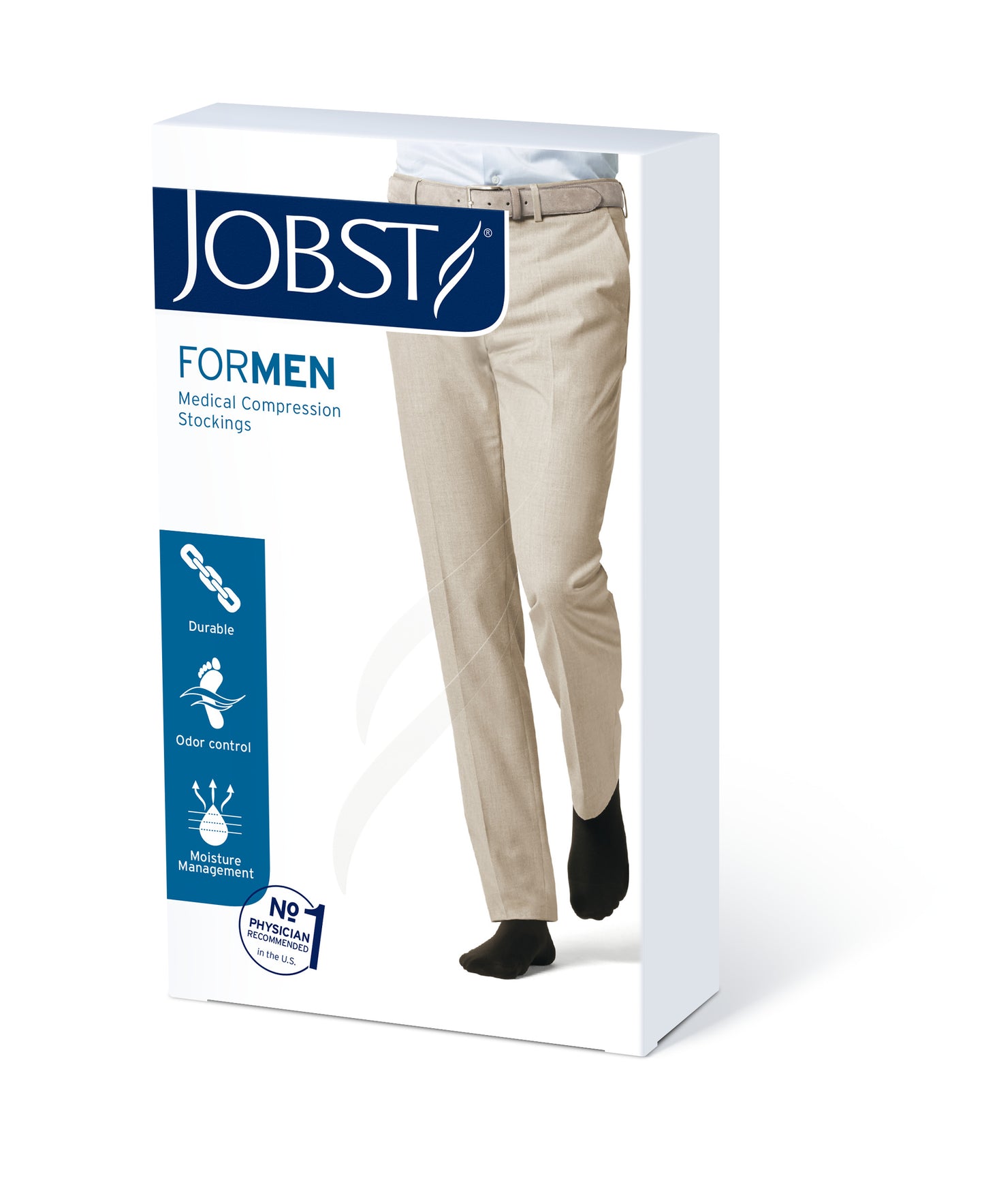 JOBST forMen Compression Socks 20-30 mmHg Thigh High Closed Toe