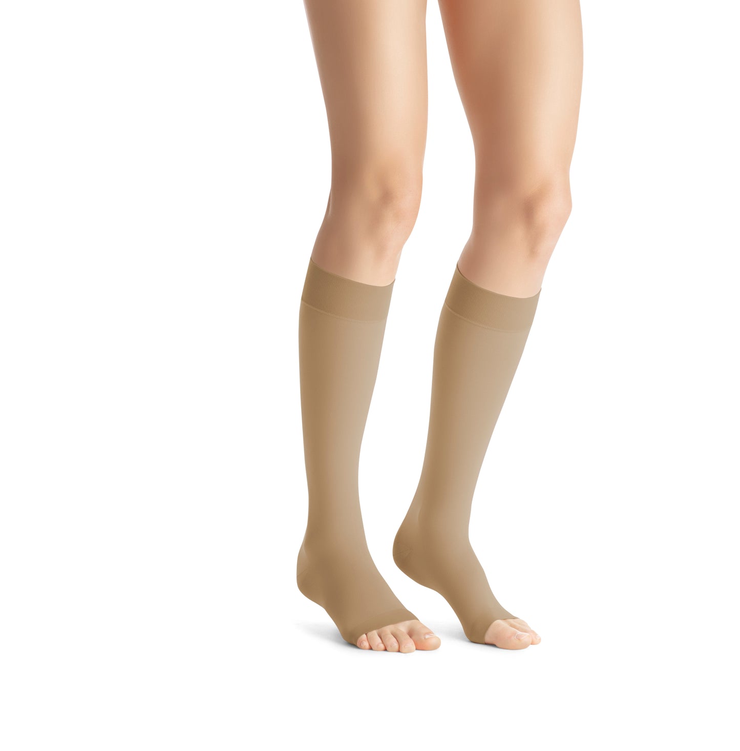 JOBST Opaque Compression Stockings 15-20 mmHg Knee High SoftFit Band Open Toe